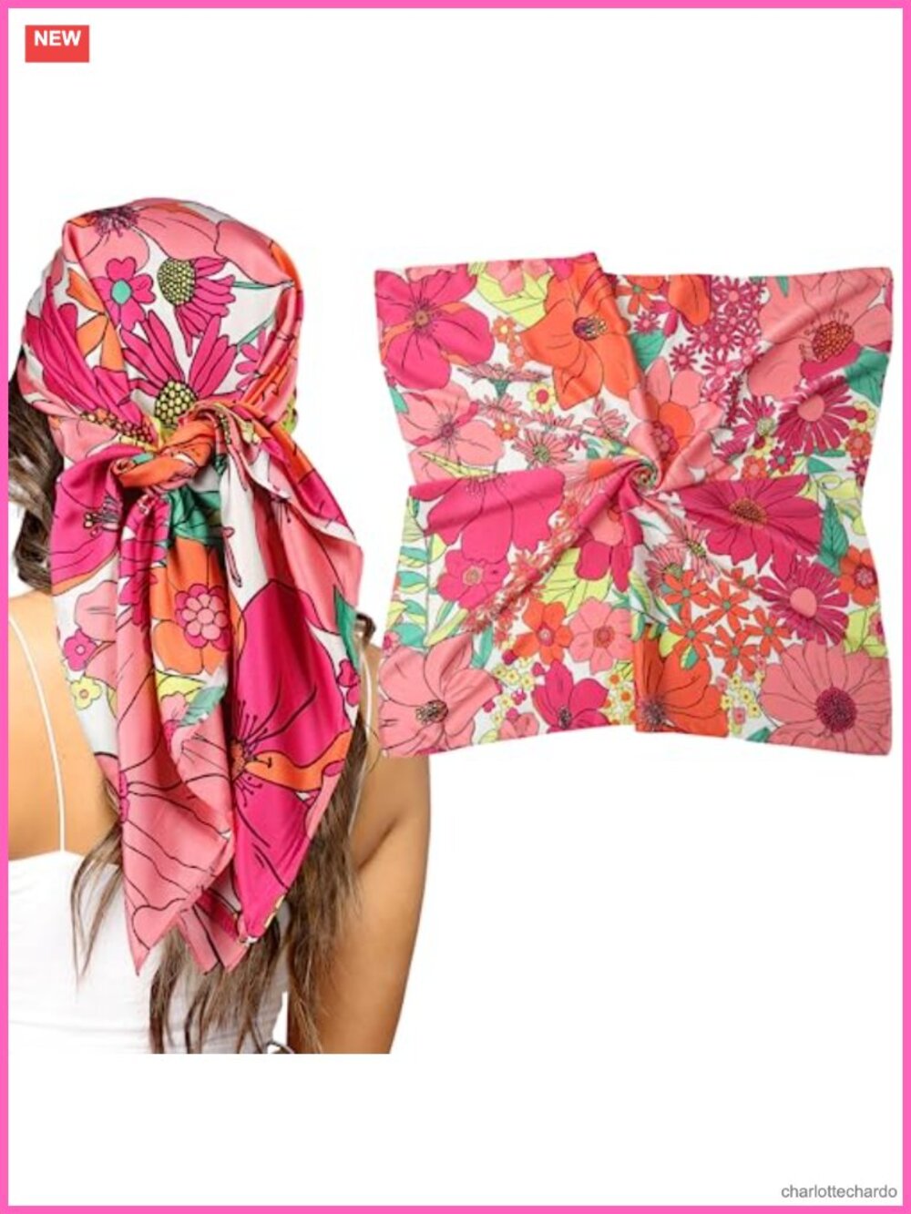 Large Satin Head Scarf 35x35 Silk-Feeling Hair Bandana Sleep Wrap